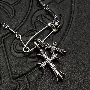 Chrome Hearts Vintage Cross Twist Pin Necklace